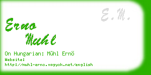 erno muhl business card