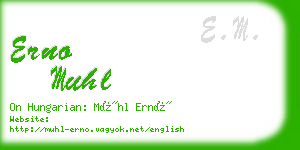 erno muhl business card